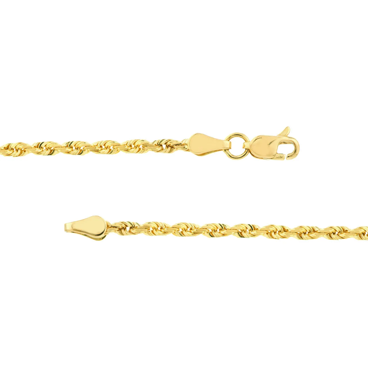 10K Yellow Gold Diamond Cut Rope Chain