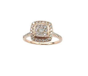 1/2 Carat Total Weight Diamond Halo Ring