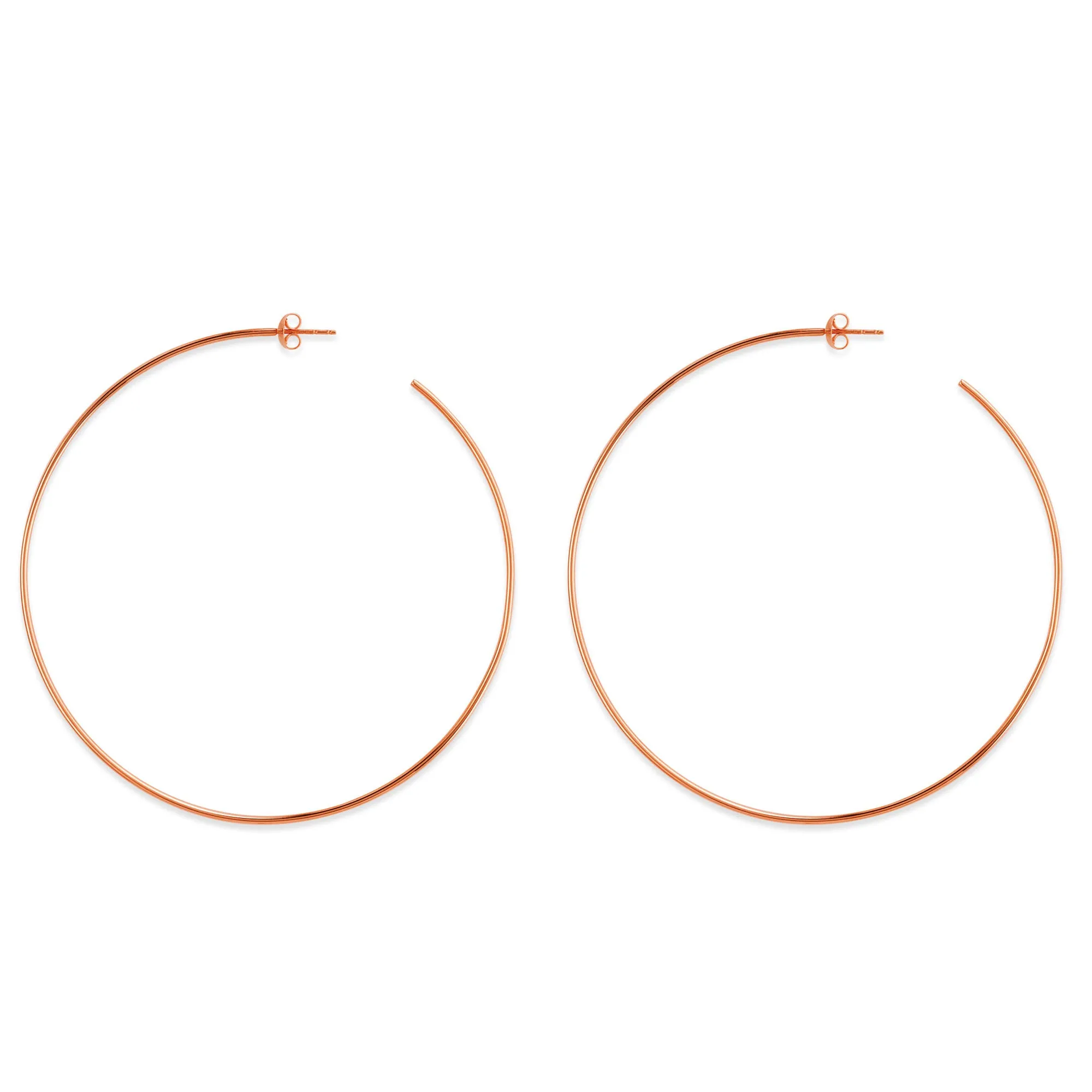 14k Gold Round Large Hoop Earrings, Diameter 40 mm