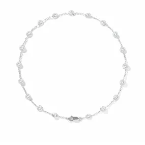 14KT White Gold Precious Topaz Anklet