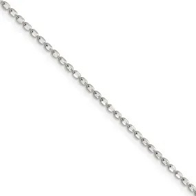 1.5mm Sterling Silver, Hollow Beaded Chain Necklace