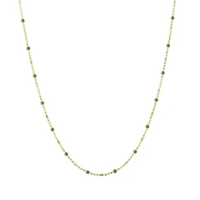 18" Kelly Green Dot Ball Chain Necklace