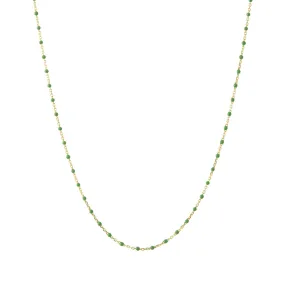 18" Kelly Green Tiny Dot Chain Necklace