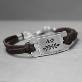 Alpha Phi Leather Bracelet