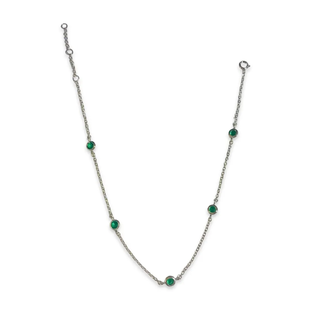 Amy Emerald Bezel Eternity Anklet