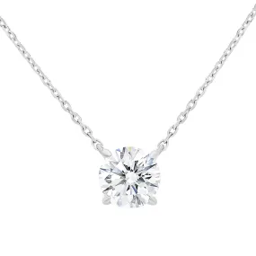 Beauvince GIA HVVS2 Certified 1.00 Ct Round Solitaire Diamond Pendant