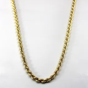 'Birks' Yellow Gold Rope Chain | 24"|