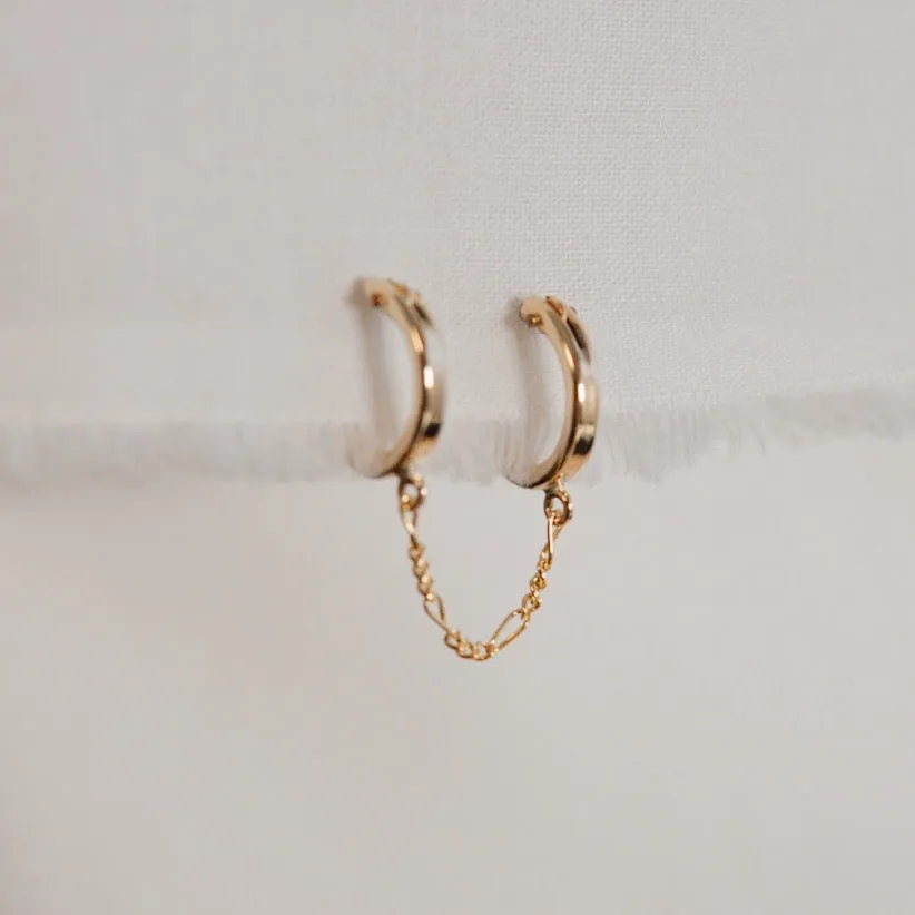 Chained Huggie Hoop Earring