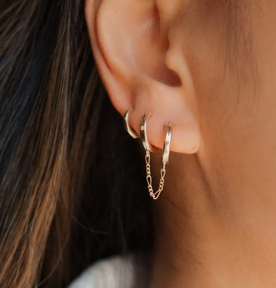 Chained Huggie Hoop Earring