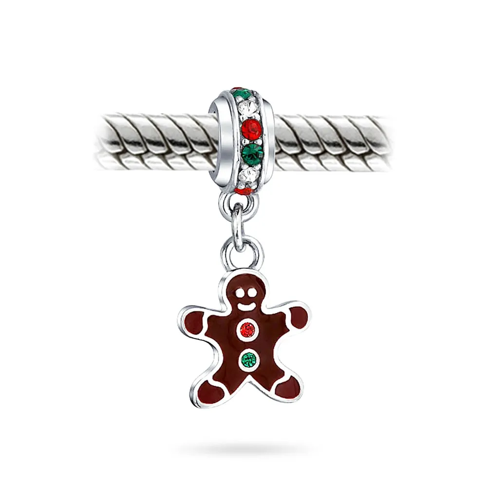 Christmas Cookie Dangling Gingerbread Man Gingerbread House Charm Bead