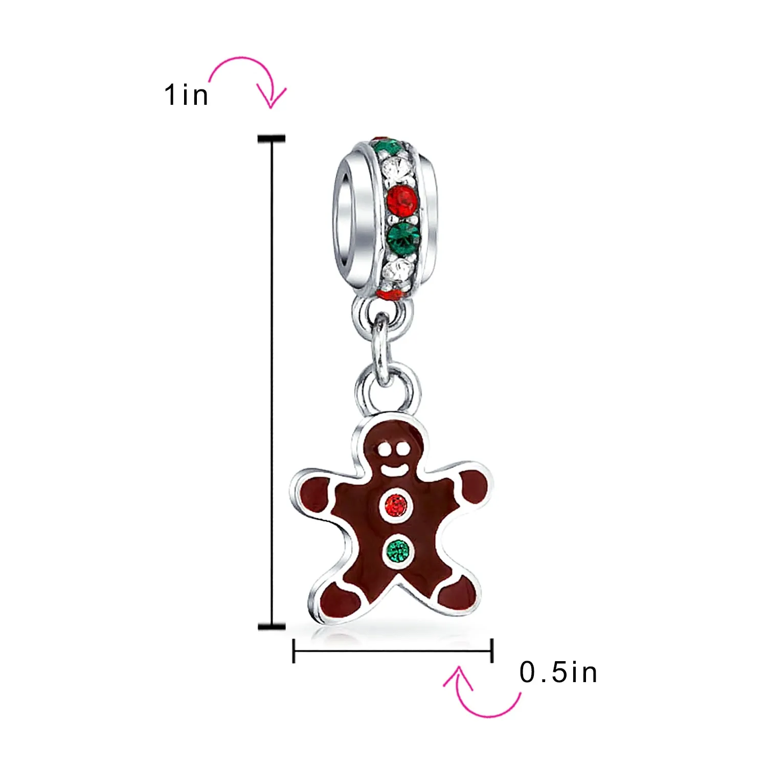 Christmas Cookie Dangling Gingerbread Man Gingerbread House Charm Bead