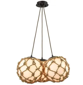 Coastal Rope Opal Glass Chandelier