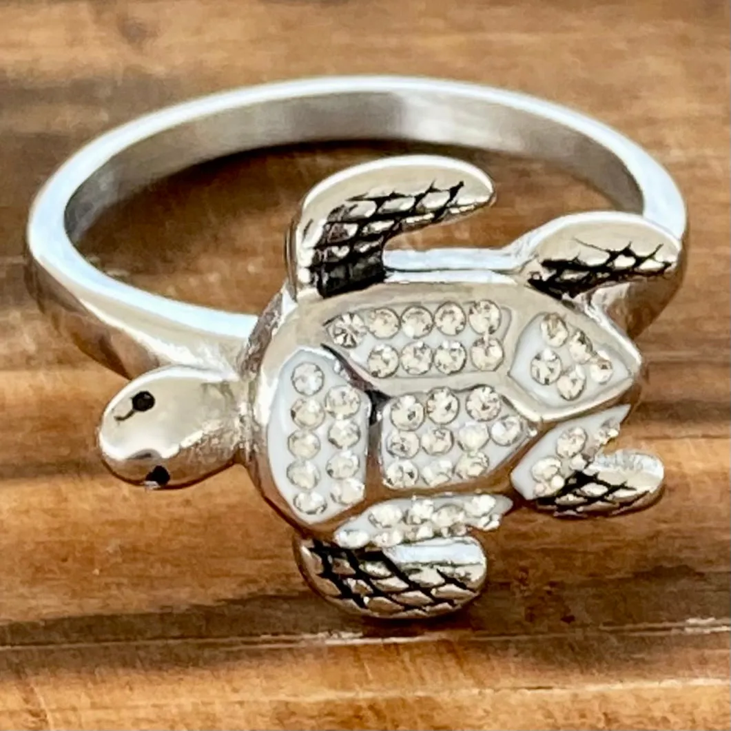 Crystal Turtle Ring - R61