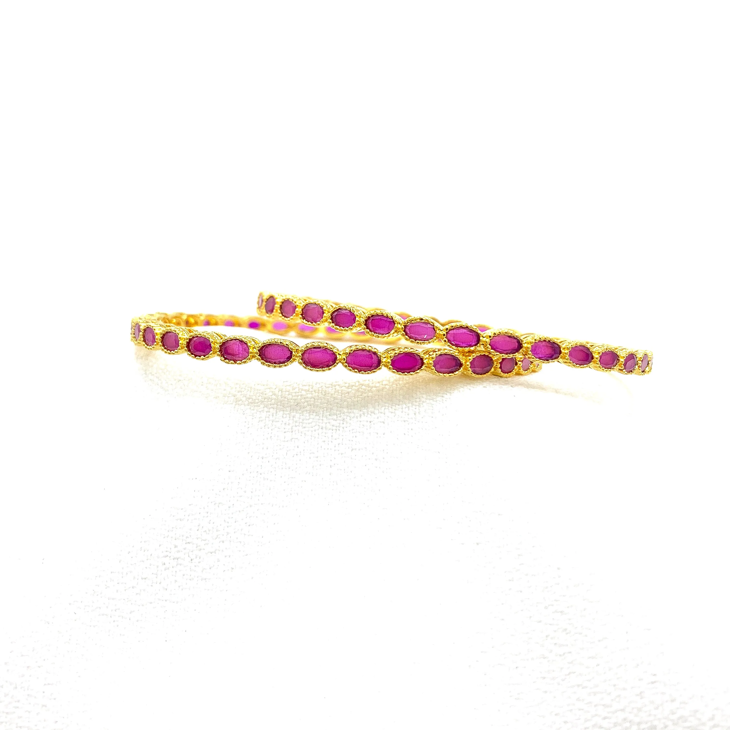 Elegant Ruby Red Zircon (CZ) stone Bangle