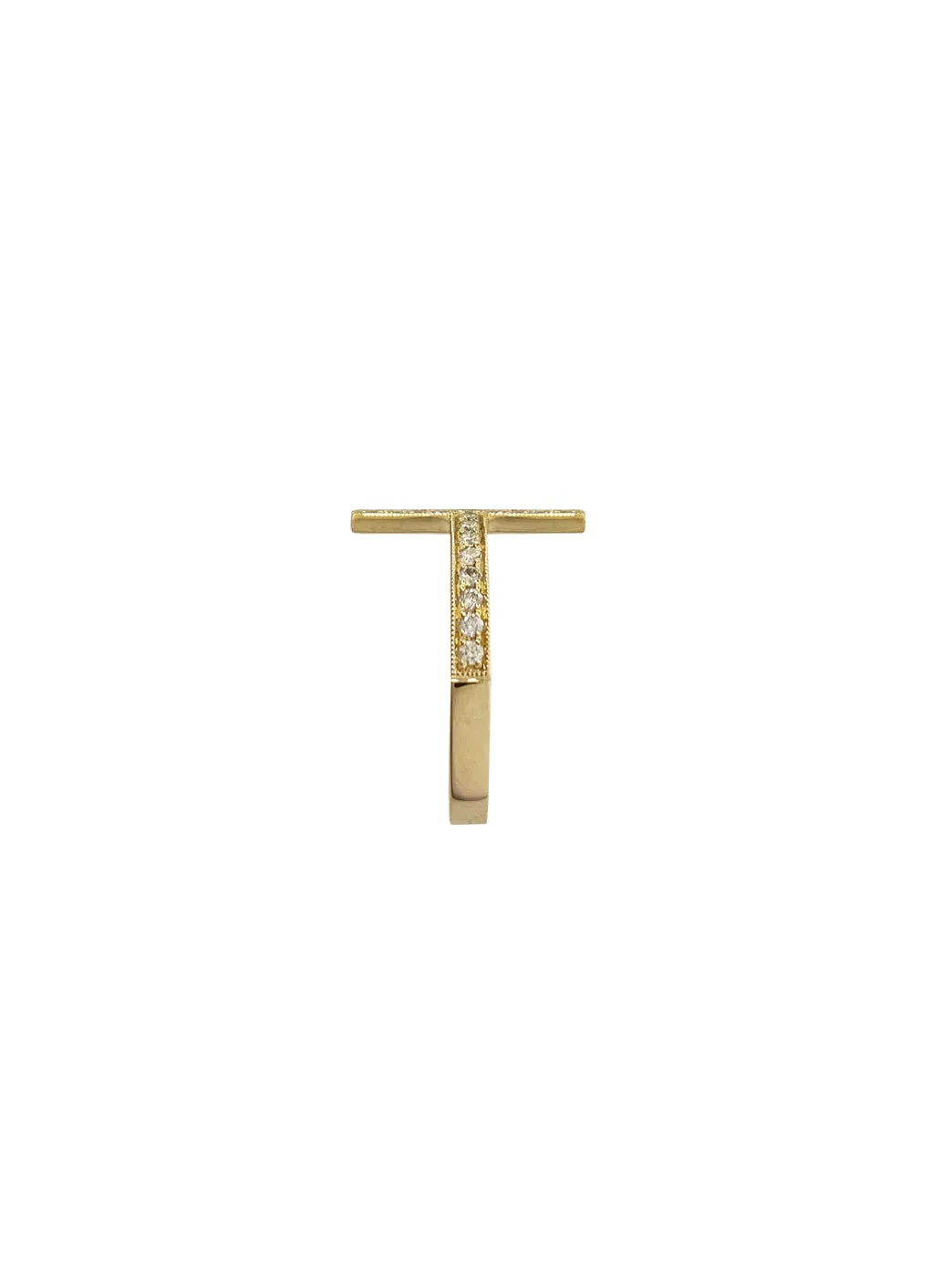 Gold & Diamond Side Cross Ring (Pre Order)