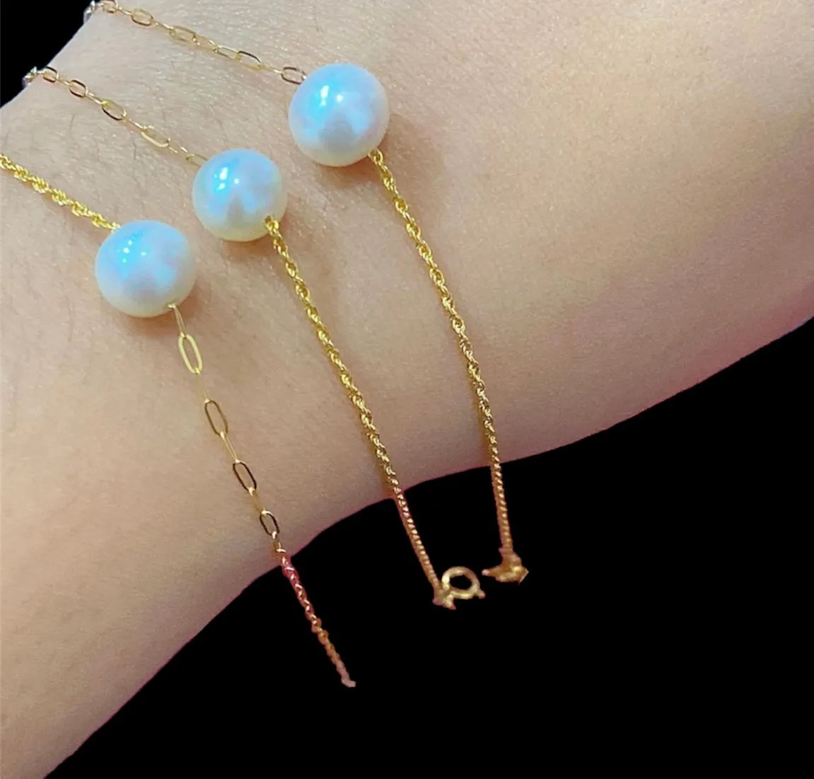 #GOLD2024 | 18K Golden Pearl Rope and Paperclip Bracelet