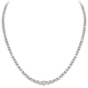 Graduated Necklace (14.40 ct Diamonds) in White Gold