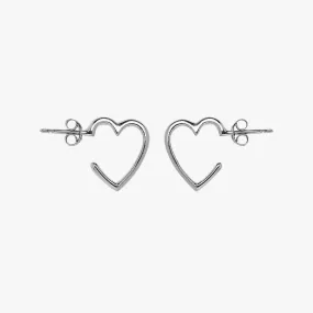 Heart Hoop SILVER   earrings