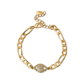 Luna Evil Eye Anklet - Gold Filled