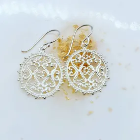 Mali filigree silver drop earrings