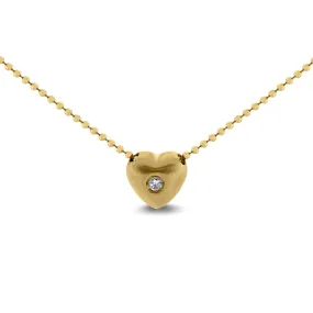 Mini Heart Pendant (0.03 ct Diamond) in Yellow Gold