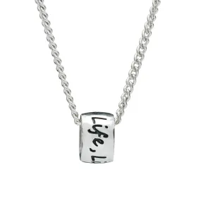 One Life, Live It! Recycled Silver Necklace