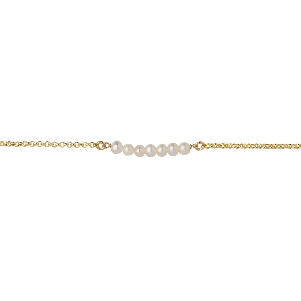 Pearl Bar Bracelet in Gold