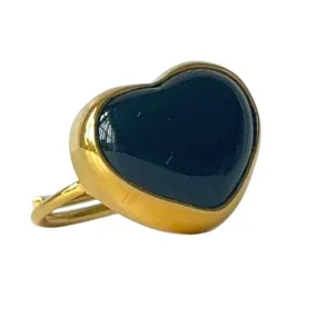 RING BIG HEART ONYX