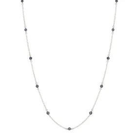 Sterling Silver Simple Beaded Chain with Iolite